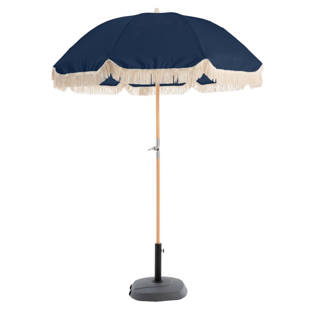 Noosa Beach Umbrella Navy with timber pole