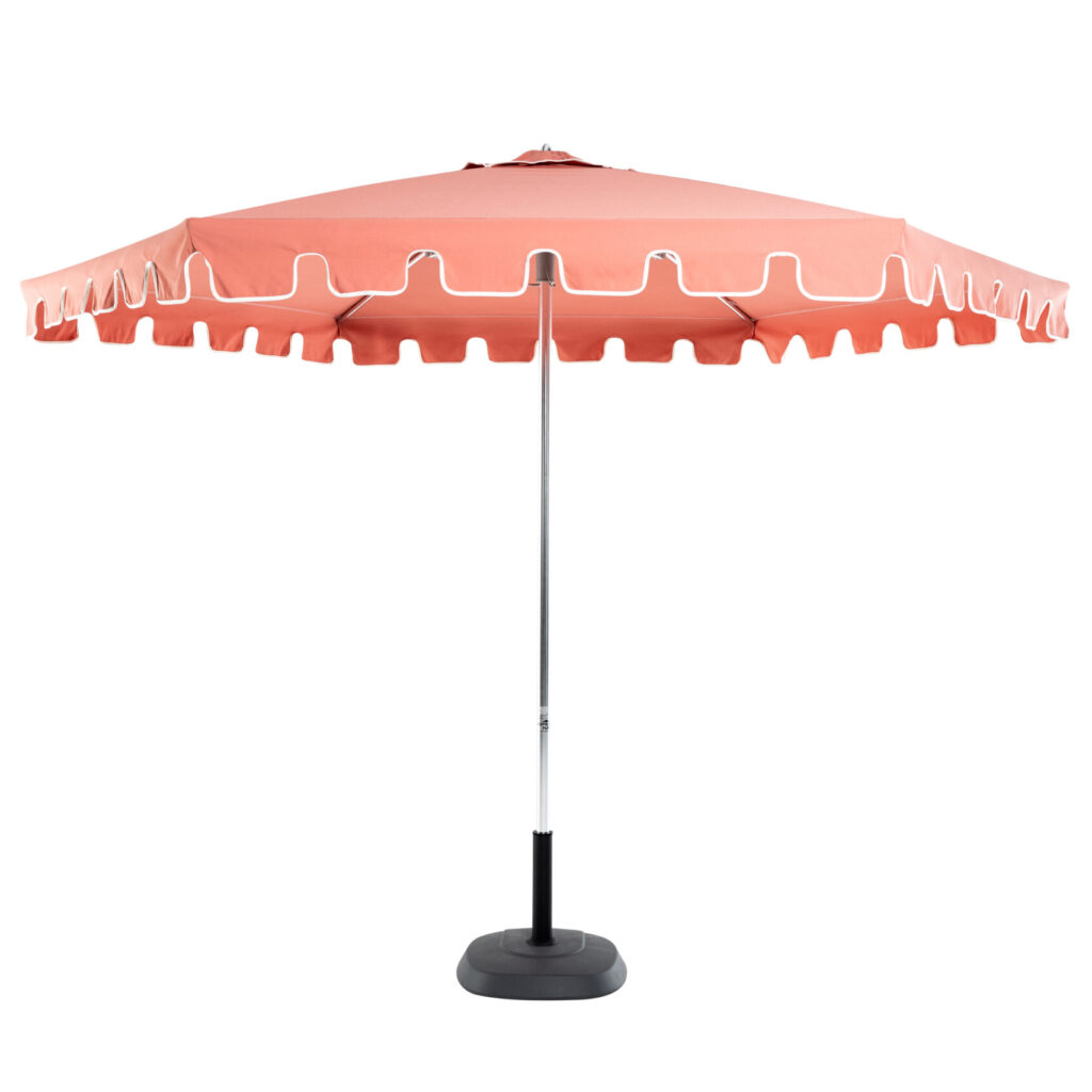 Villa 300cm Octagonal with Valance Umbrella in Sage – anodised aluminium frame and Sunproof® canopy by Umbrella Fellas.