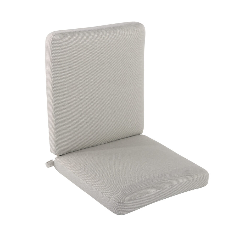 Villa Sunproof Outdoor Dining Chair Cushion – boxed design Sunproof® cushion in assorted colours, designed to refresh aluminium dining chairs by Umbrella Fellas